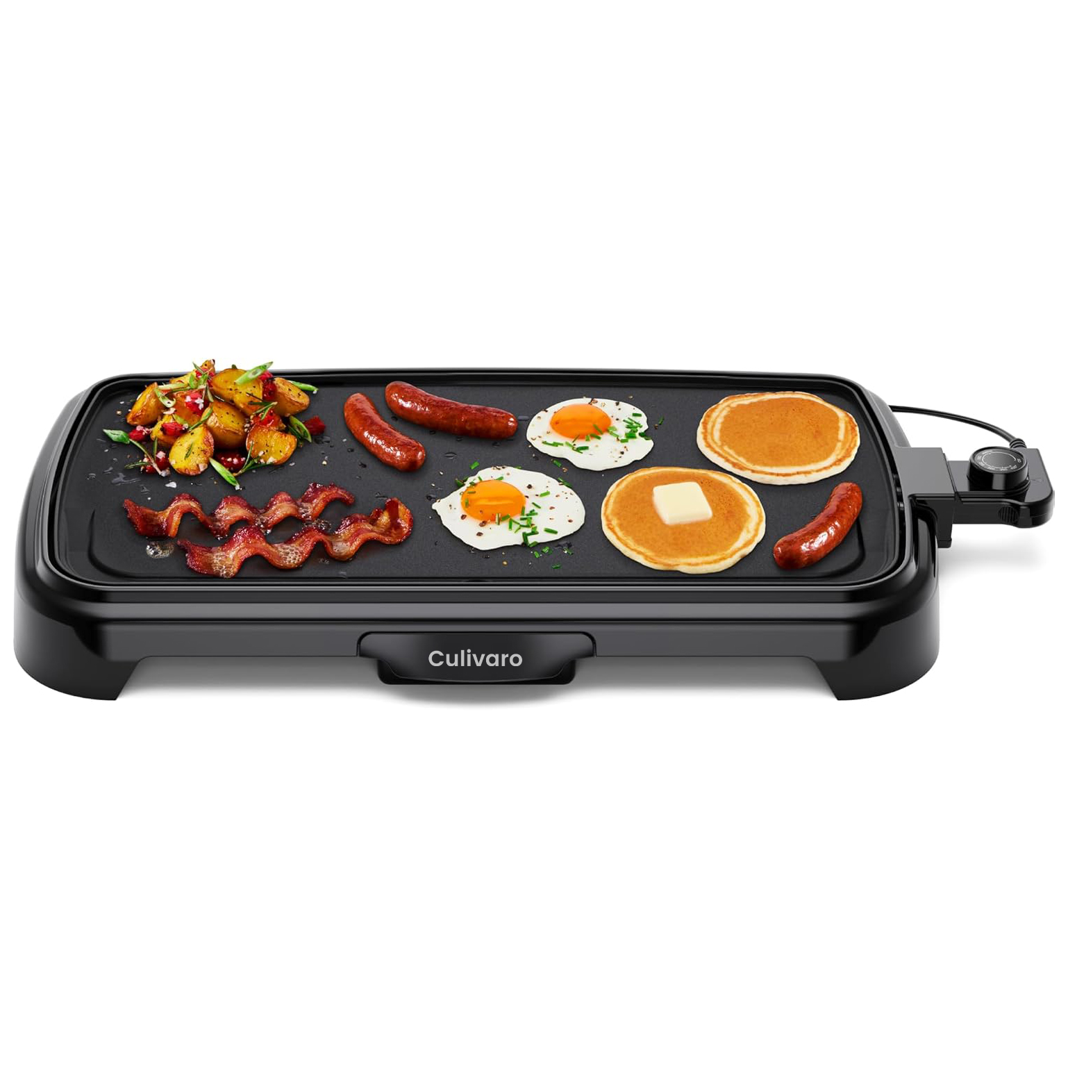 Culivaro Electric Griddle, Removable Temp Control,